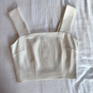 Cream/off white cropped tank top
